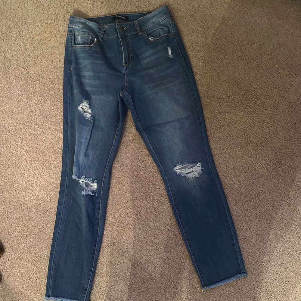 Blue ripped jeans
